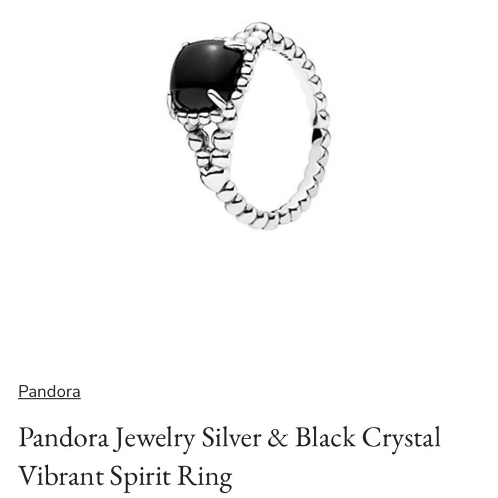 Pandora onxy black gem ring